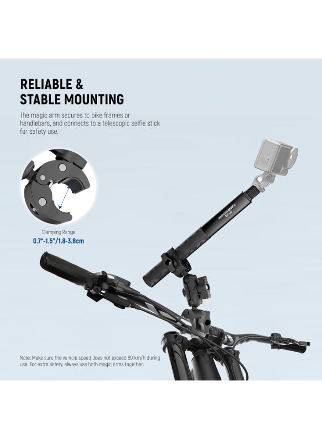 NEEWER Basics Motorcycle Bike Mount Accessories Kit, Invisible Selfie Stick Bicycle Handlebar Clamp Holder Compatible with Insta360 DJI OSMO 360 Pocket 3 Action Cameras for POV Video Recording - Image 4